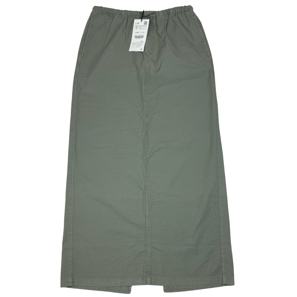 Zara Maxi/ Midi Skirt Womens Ripstop Drawstring High Slit Small Contemporary Y2K
